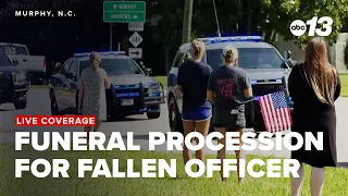 Funeral procession for detention officer killed in line of duty
