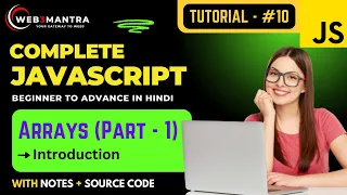 Part 10 Arrays Part 1 Complete JavaScript Course