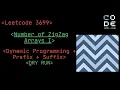 Leetcode 3699 Number of ZigZag Arrays I Leetcode POTD Dynamic programming prefix suffix