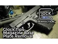 Trick for removing Glock magazine plate and installing Pearce grip extension