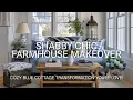 Shabby Chic Farmhouse Makeover Blue Cottage Decor Ideas with Gingham Floral Charm