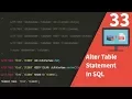 Alter Table Statement In SQL