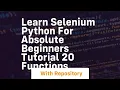 Learn selenium python for absolute beginners tutorial 20 functions