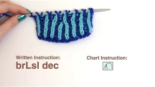 Brioche Knit Tips Brioche Left Slanting Decrease brLsl dec