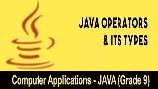 Computer science Introduction to JAVA GUI Java Operators Its Types Program Creation Unit 16