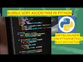 Bubble Sort Algorithm in Python sort an array