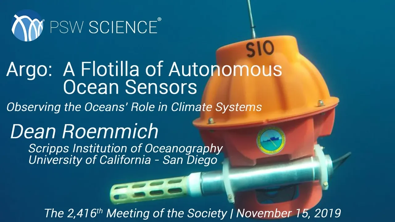 PSW 2416 Argo: A Flotilla of Autonomous Ocean Sensors | Dean Roemmich
