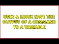 Unix Linux Save the output of a command to a variable 2 Solutions