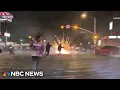 Chaos as L A street takeover leads to looting