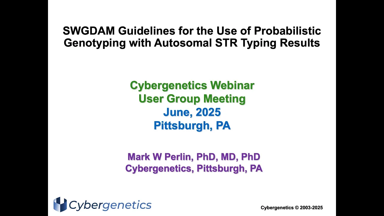 SWGDAM Guidelines for the Use of Probabilistic Genotyping with Autosomal STR Typing Results