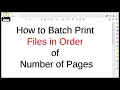 How to Batch Print Files in Order of Number of Pages Page Count
