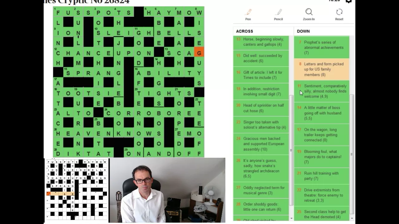 Solving The Times crossword on 7 September 2017