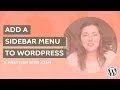 Add Sidebar Menu to WordPress