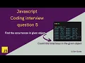 Find the occurrence in given object in JavaScript JavaScript interview coding questions
