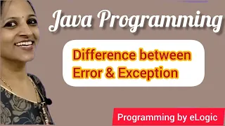 Difference between Error and Exception in Java