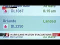 Last flight out of Orlando ahead of Milton arrives at MSP Wednesday morning