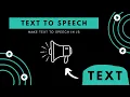 Make a text to speech in javascript text to speech API javascript HA Codes