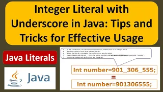 Integer Literal with Underscore in Java Tips and Tricks for Effective Usage Java Tutorial