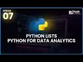Understanding Lists in Python Python for Data Analytics Beginners eCare Upskill