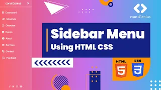 Sidebar Menu Using HTML CSS Side Navbar