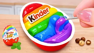 Kinder Rainbow Cream Cake🥚 Best of Miniature Kinder Chocolate Cake Decorating By Mini Cakes