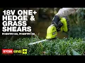 RYOBI 18V ONE Hedge Grass Shears R18HTR130 R18HTR132 in action