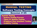 Manual Testing Session 05-System Testing Types Of System Testing GUI Testing Usability Testing