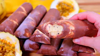 GELADINHO DE MARACUJÁ TRUFADO COM CHOCOLATE SUPER CREMOSO E REFRESCANTE