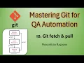 Mastering Git for QA Automation Understanding git fetch and git pull Mukunthan Ragavan