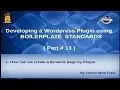 Wordpress Plugin development using Boilerplate from scratch Create dynamic page by plugin
