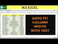 VBA Code for Auto fit Column Width in Excel