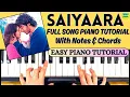 Download Lagu Saiyaara Title Song - Piano Tutorial With Notes And Chords | Ahaan Panday, Aneet Padda