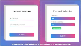 Confirm Password Validation Using Html Css JavaScript Confirm Password Validation in JavaScript