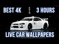 White GTR R34 with Black Background 4K Live Wallpaper 3 HOURS
