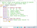 Python-MySQL connectivity Menu driven program - 2 Part 1 of 4