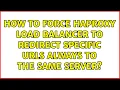 How to force HAProxy load balancer to redirect specific URLs always to the same server