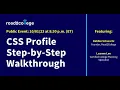 CSS Profile Step-by-Step Walkthrough