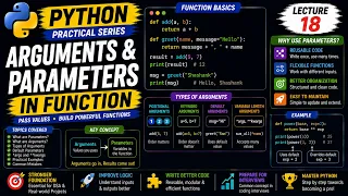 Python Arguments Parameters Complete Guide for Beginners Lecture 18