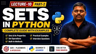 Python Sets Tutorial Part 2 Lecture 10 GATE CSE Placements