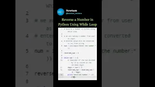 Reverse a Number in Python using While Loop