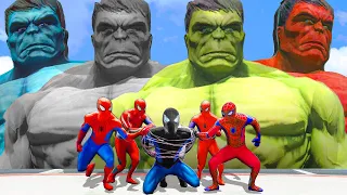 Spider Multiverse || Hulk & Venompool & Ghost-Rider- vs The Spiderman Team