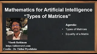 Machine Learning Tutorial Python Mathematics 3 Types of Matrices Equality of a Matrix