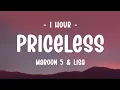 Download Lagu [1 HOUR] Maroon 5 \u0026 LISA - Priceless (Lyrics)