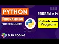 Palindrome Program in Python Learn Coding