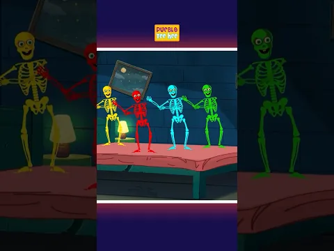 💀Cuatro esqueletos divertidos bailando #shorts #spooky #halloween #kidssongs