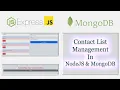 Contact List Management In NodeJS MongoDB