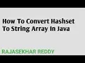 How To Convert Hashset to String Array In Java RAJASEKHAR REDDY