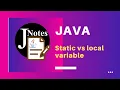 Java static vs local variable