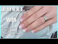 Gel ombre nails tutorial pink and white BABYBOOMER