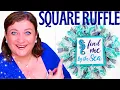 How to make SQUARE RUFFLE Deco Mesh Wreath Nautical Coastal DIY Tutorial